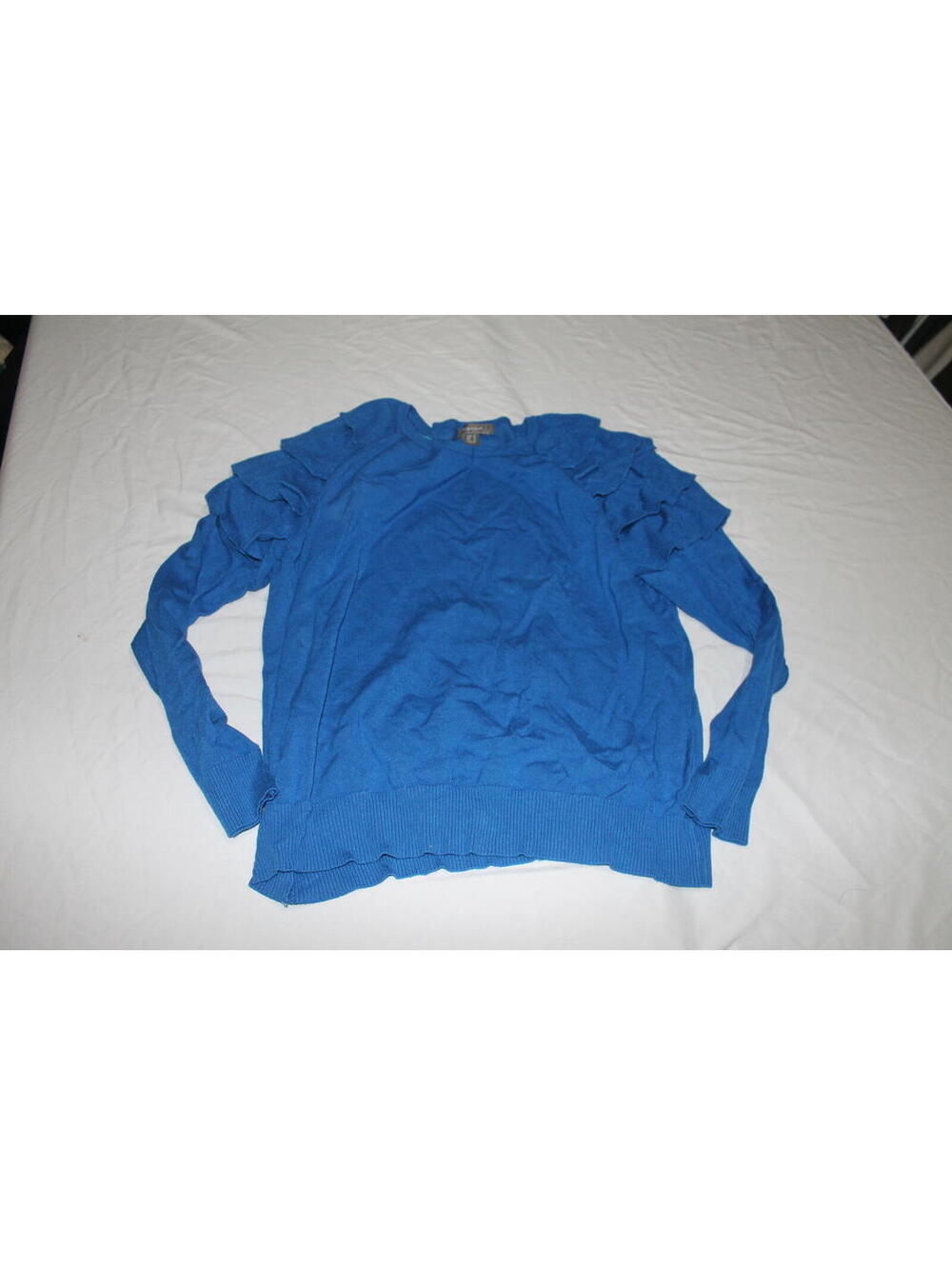 Primark Blue Ruffle Sleeve Sweater Size Size 16